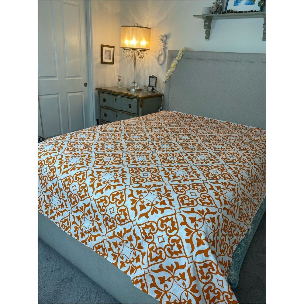 IKEA Orange and White Patterned Duvet Cover - Picture 4 of 6